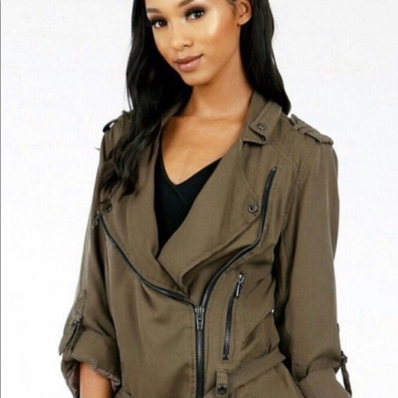 BlankNYC Moto Jacket in Olive - Picture 4 of 8